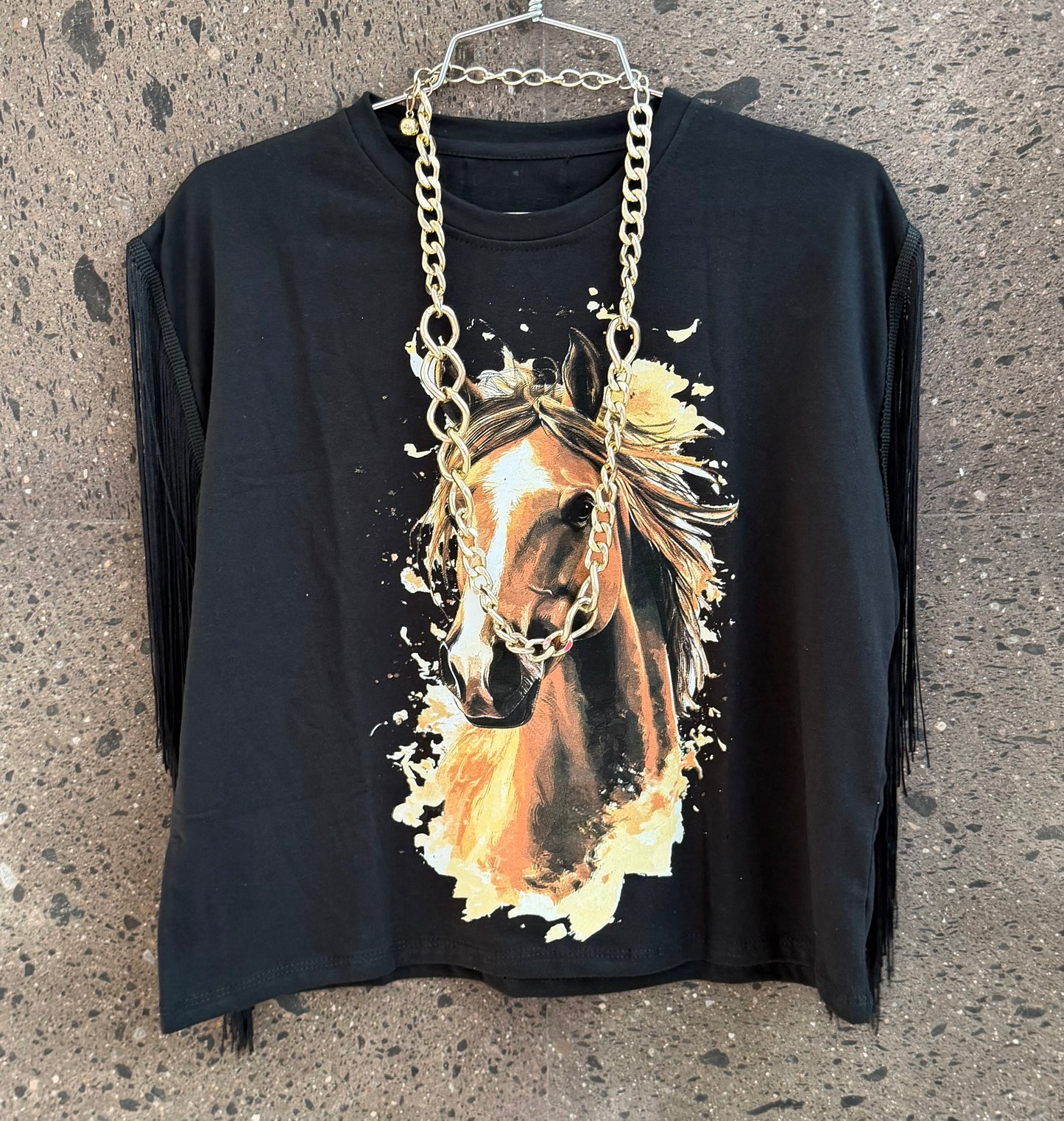 Blusa caballo fringe