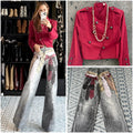 Jeans sublimado corbata stretch