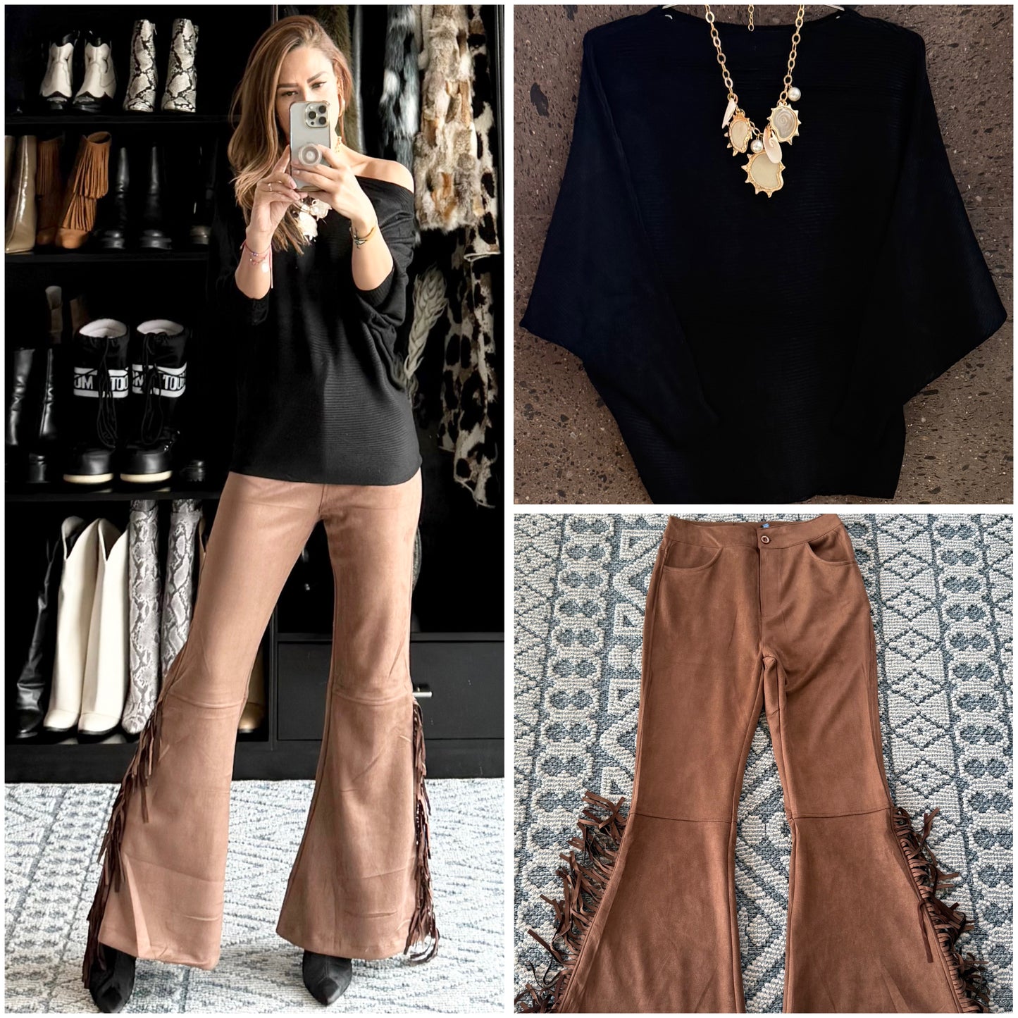 J pantalón fleco mocha estira