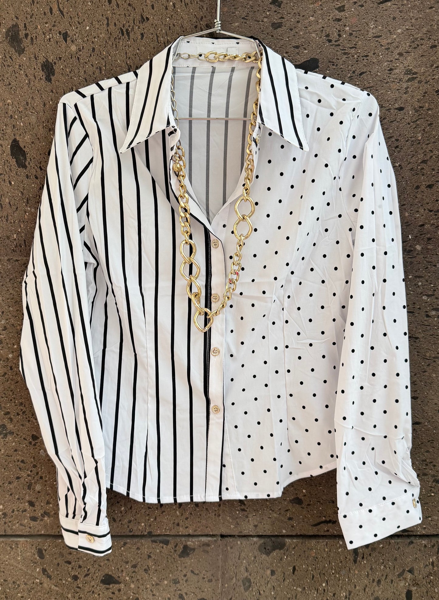 Camisa bolas raya stretch blanca
