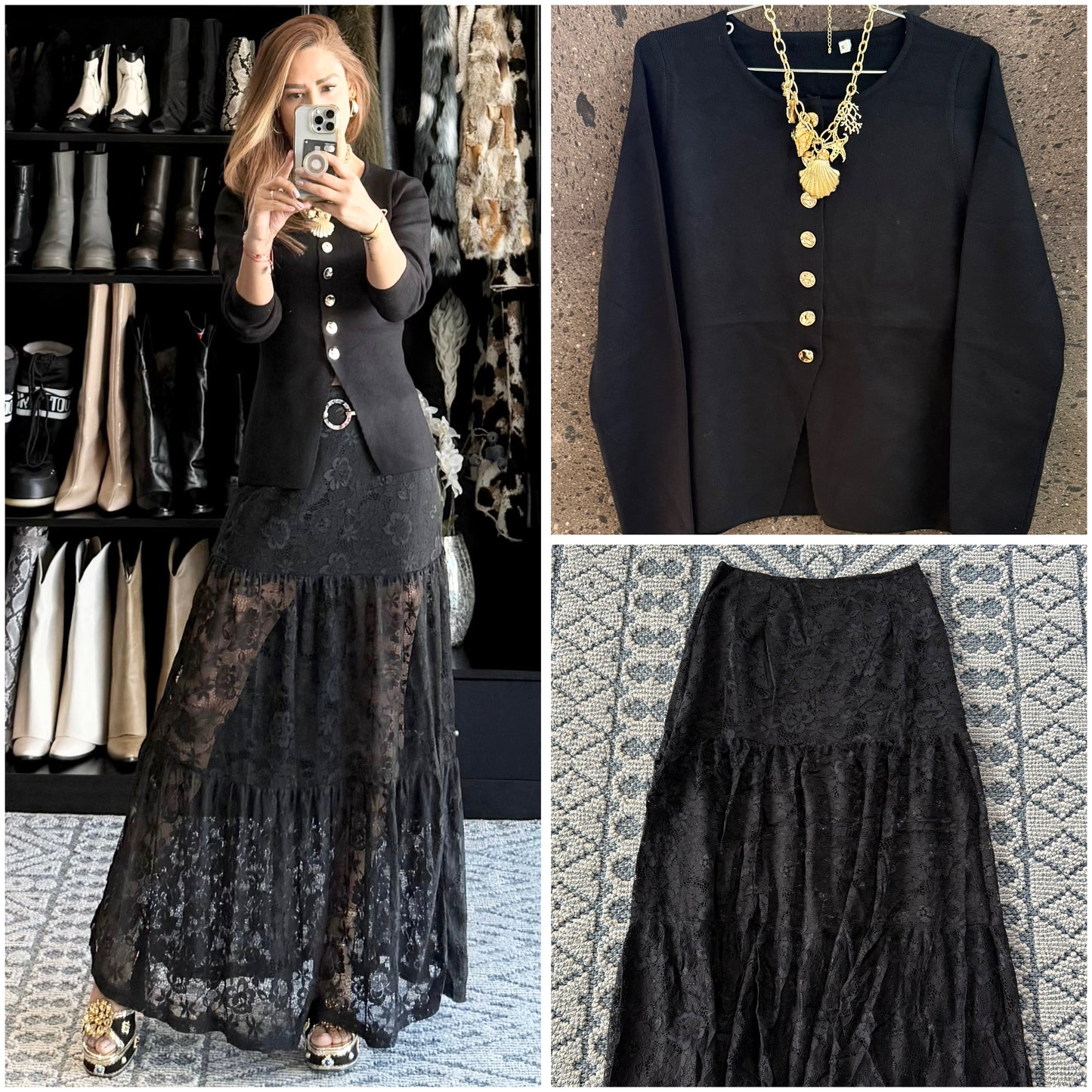 Sweter botón negro