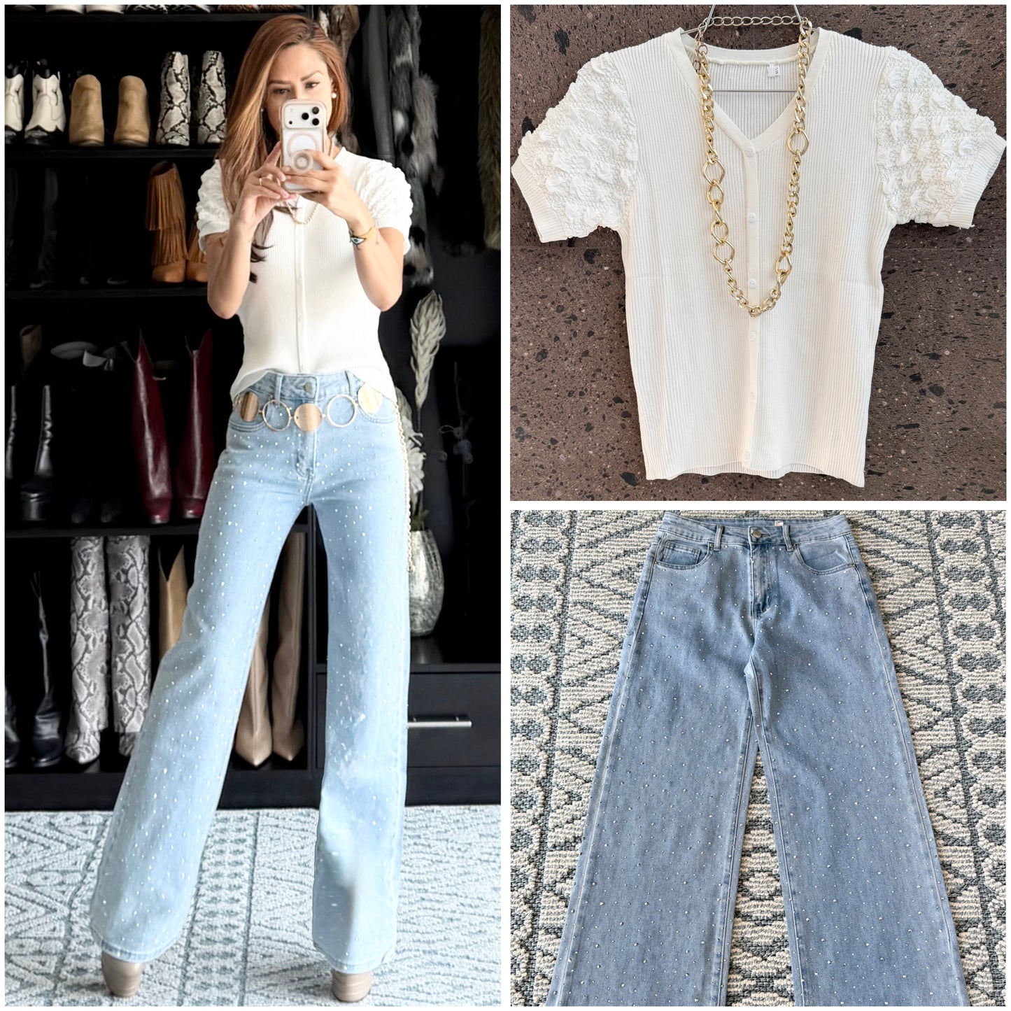 Blusa manga perla