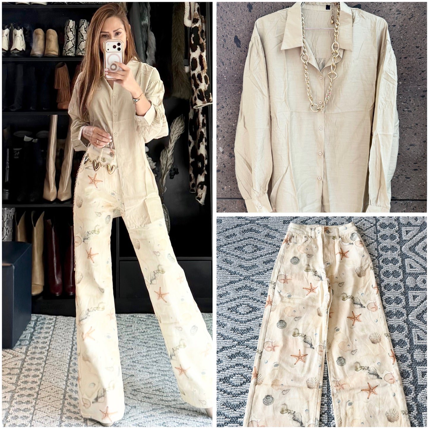 Camisa larga seda mocha