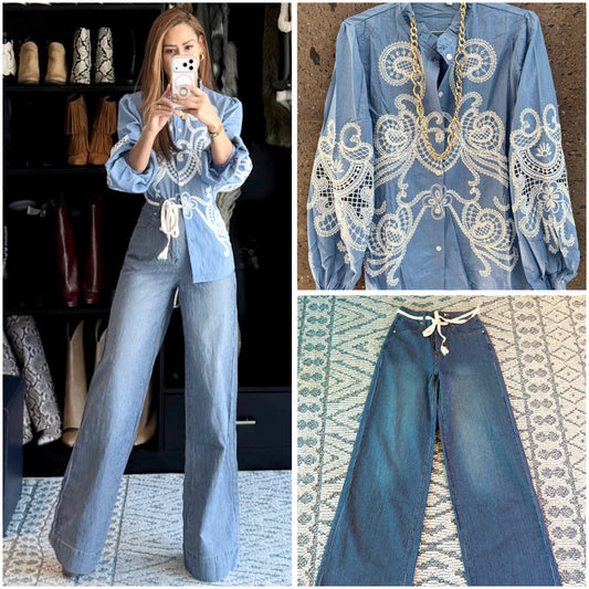 Jeans stripes stretch