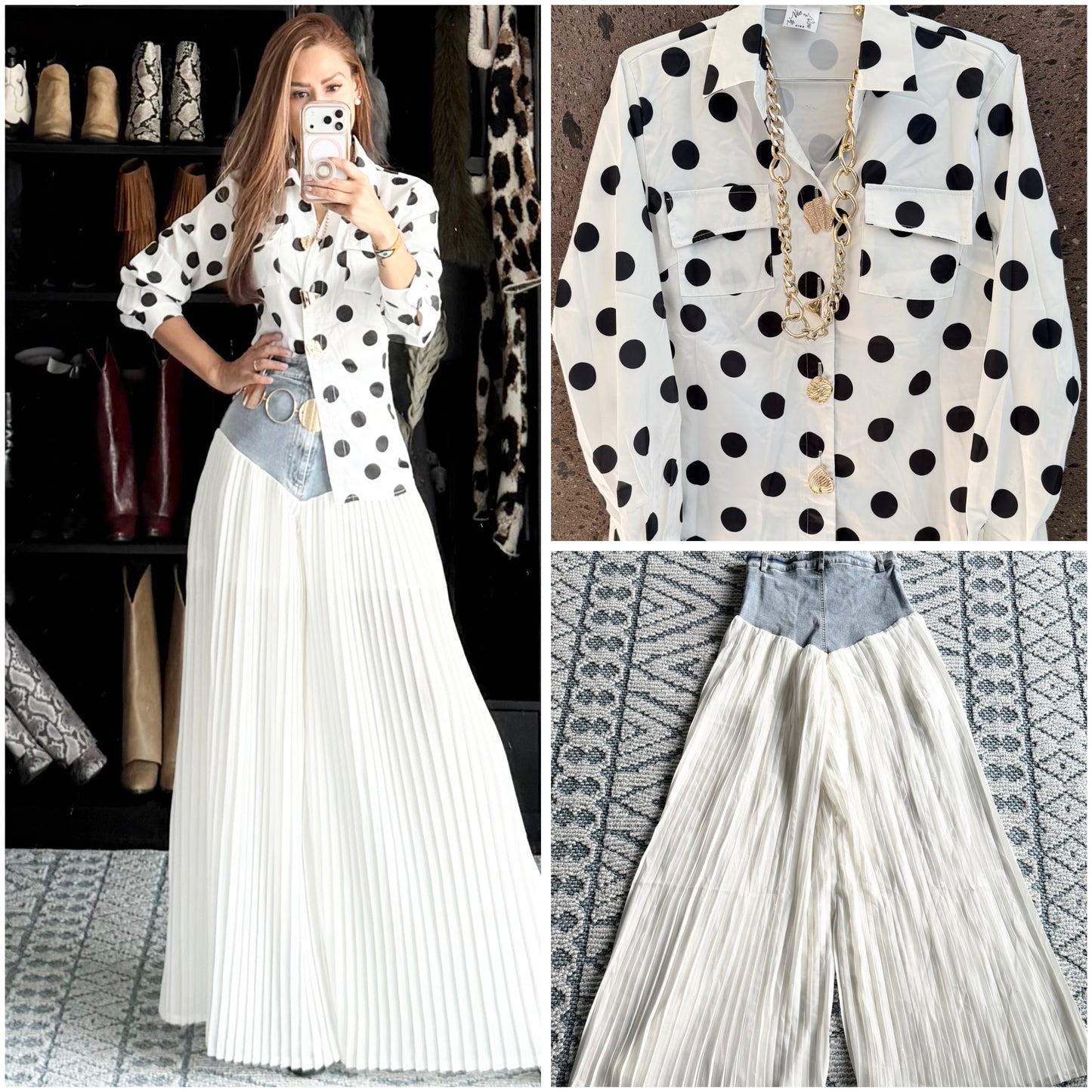 Jeans stretch con tableado