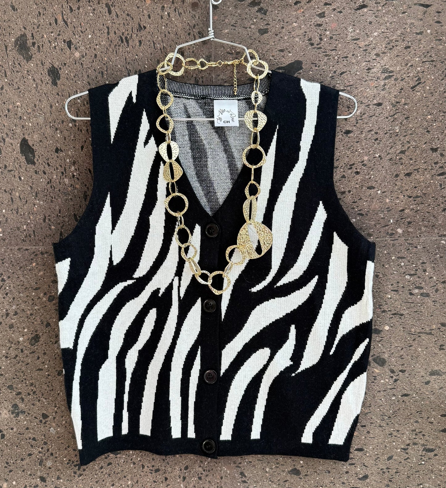 Chaleco zebra blanco