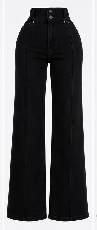 Jeans stretch flare black