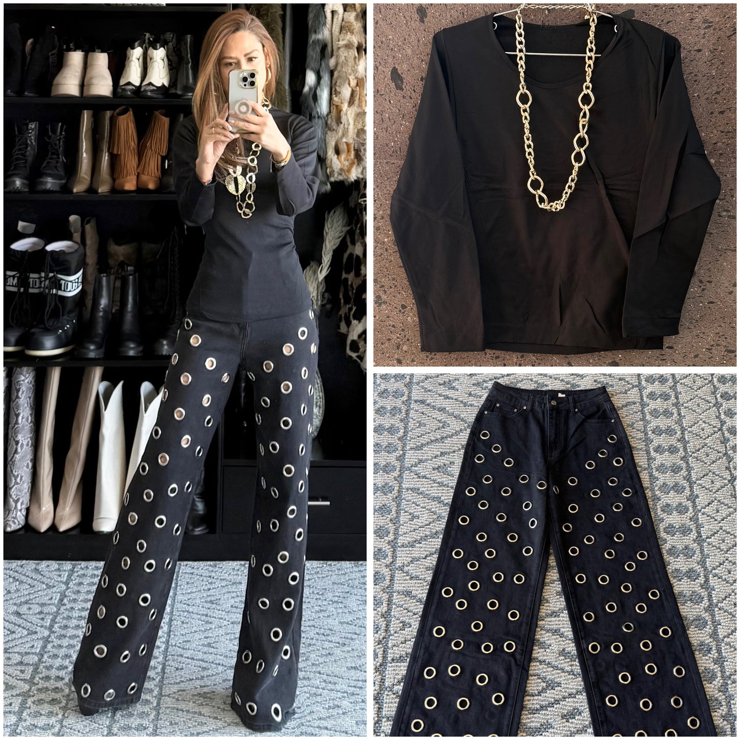 Top basic cuello redondo negro