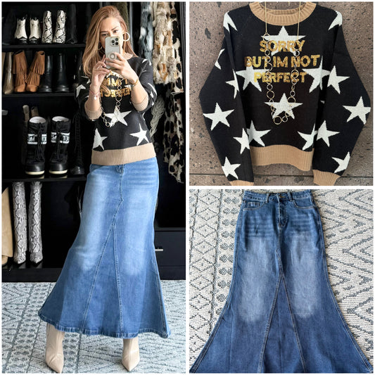 Sweter estrella negro