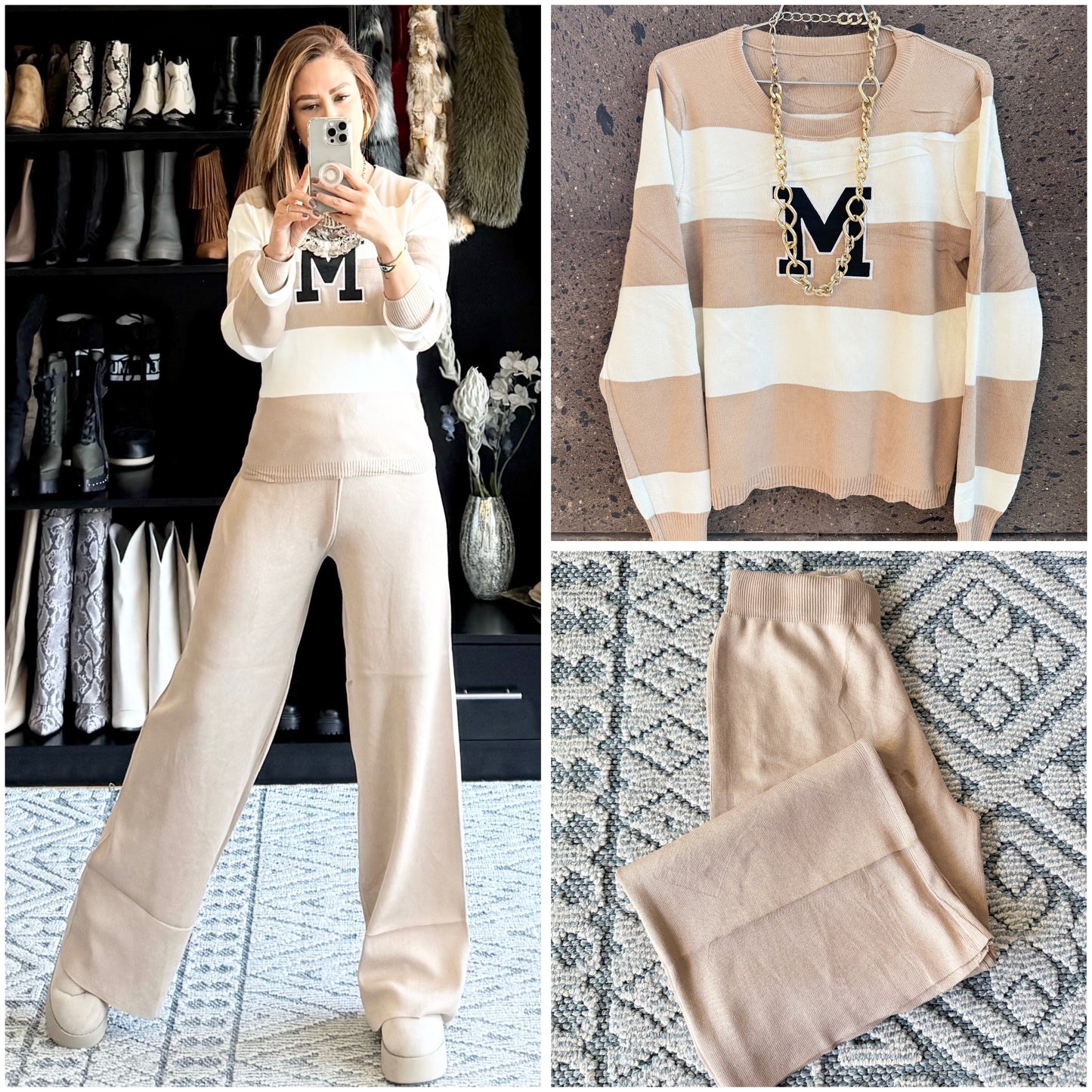 Set M beige negro