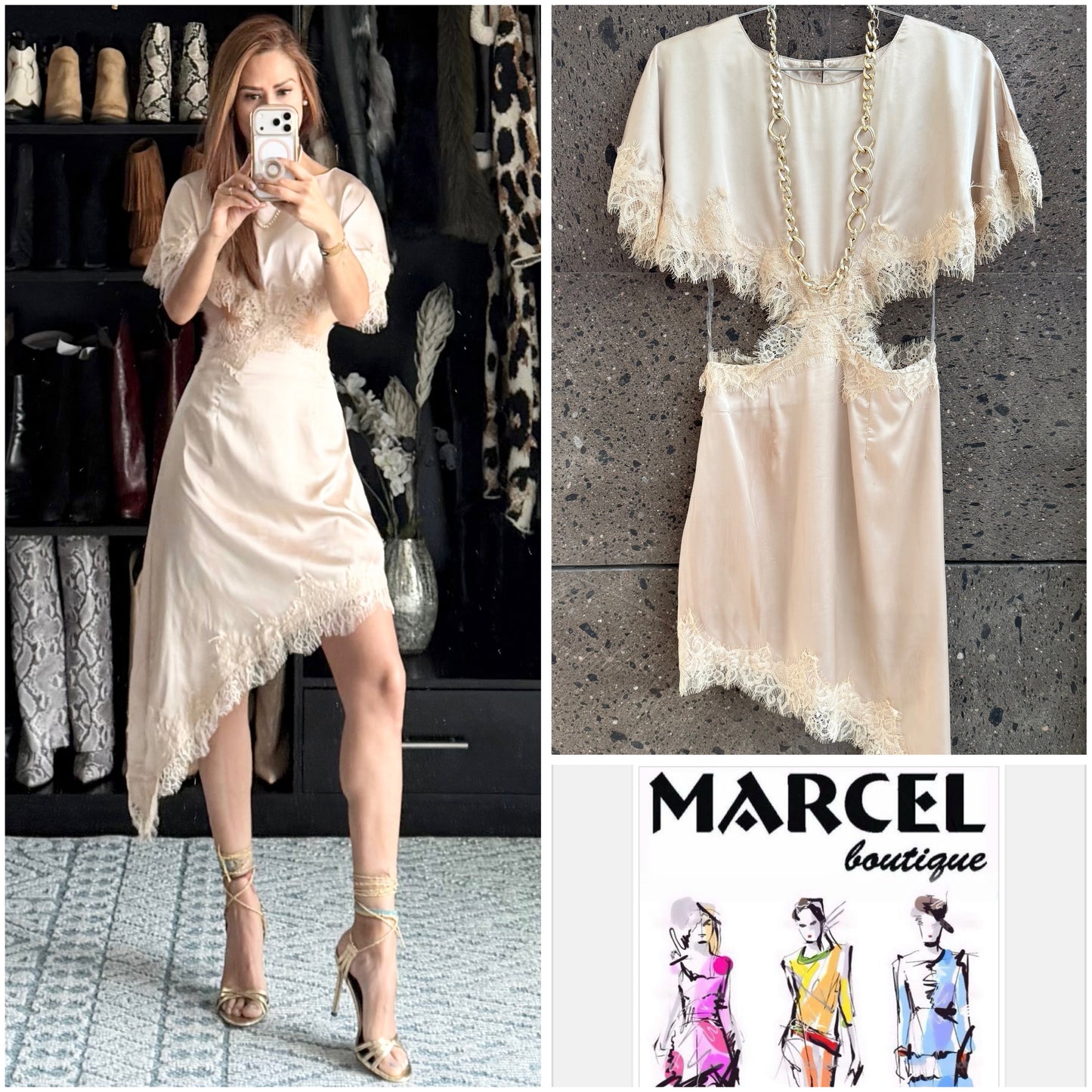 P Vestido Cut lados lace