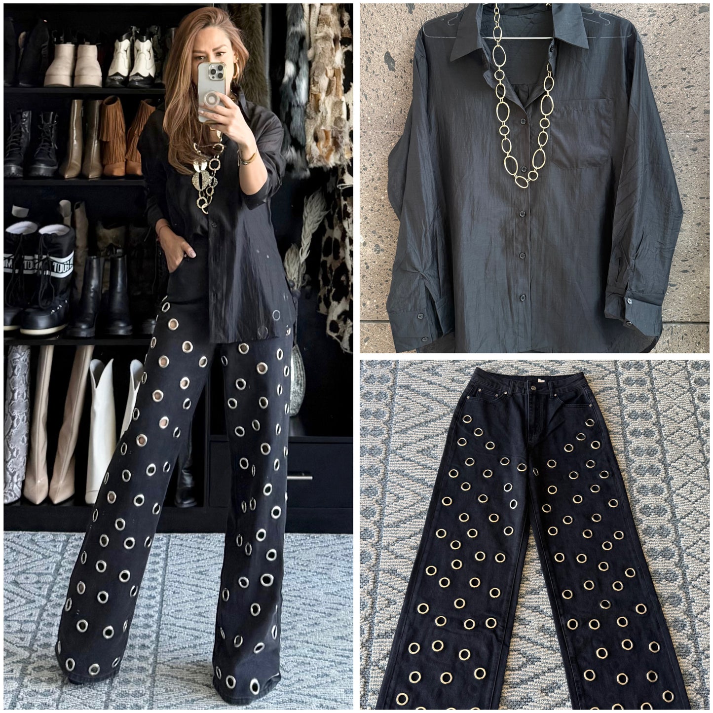 Camisa transparente con top negro