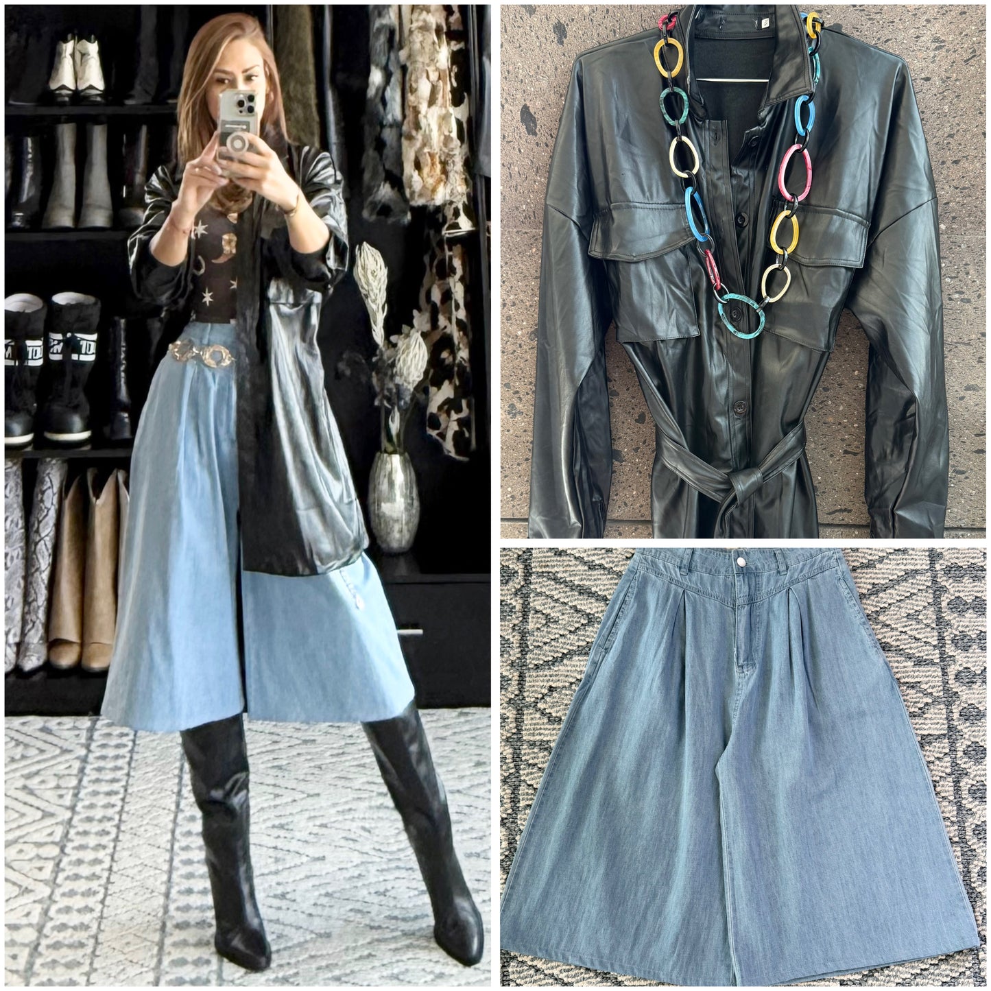 Camisera vinipiel negra