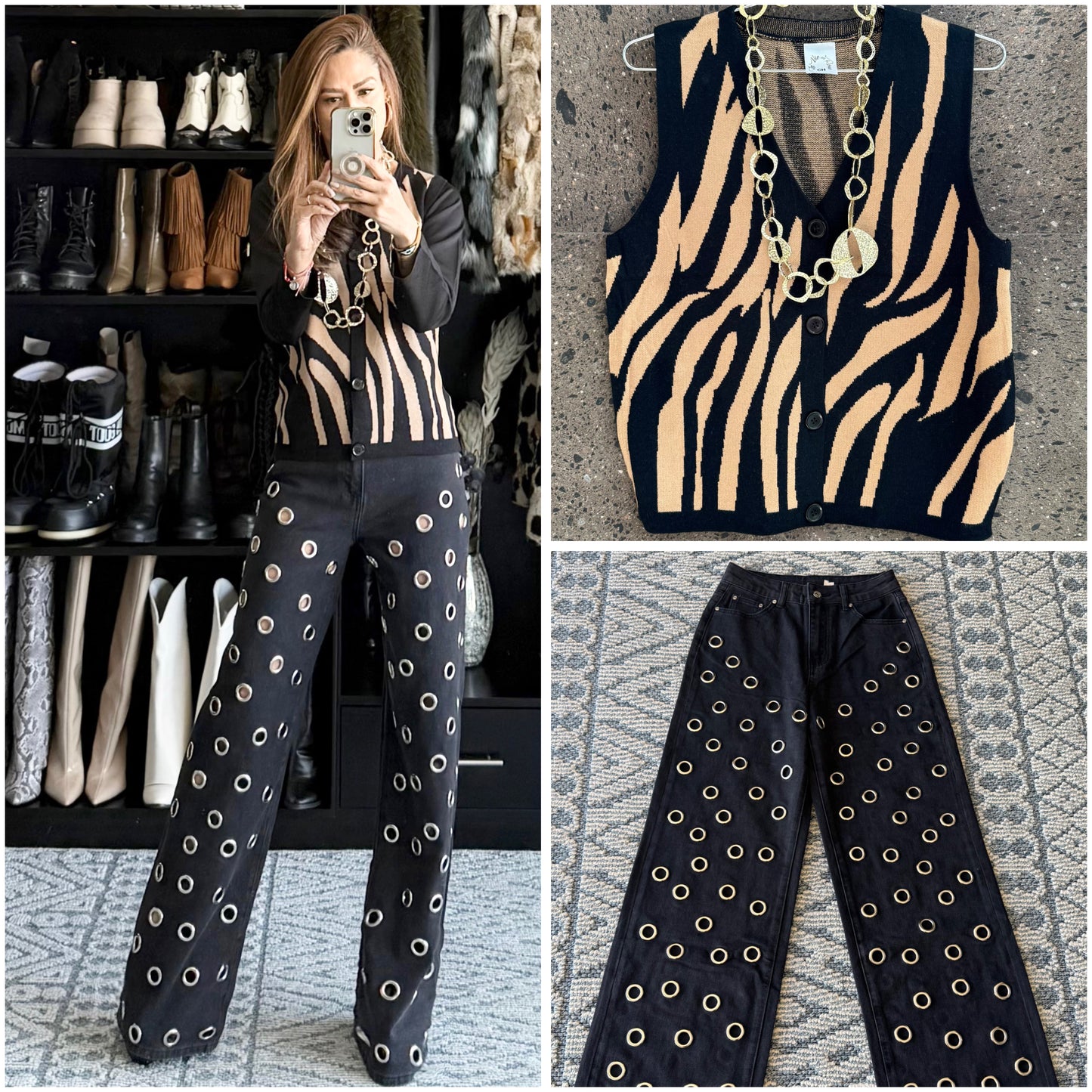 Chaleco zebra capuchino