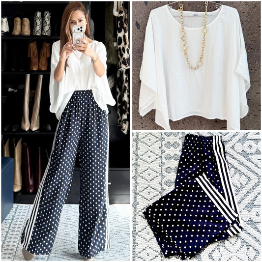 J pantalón polka franja navy