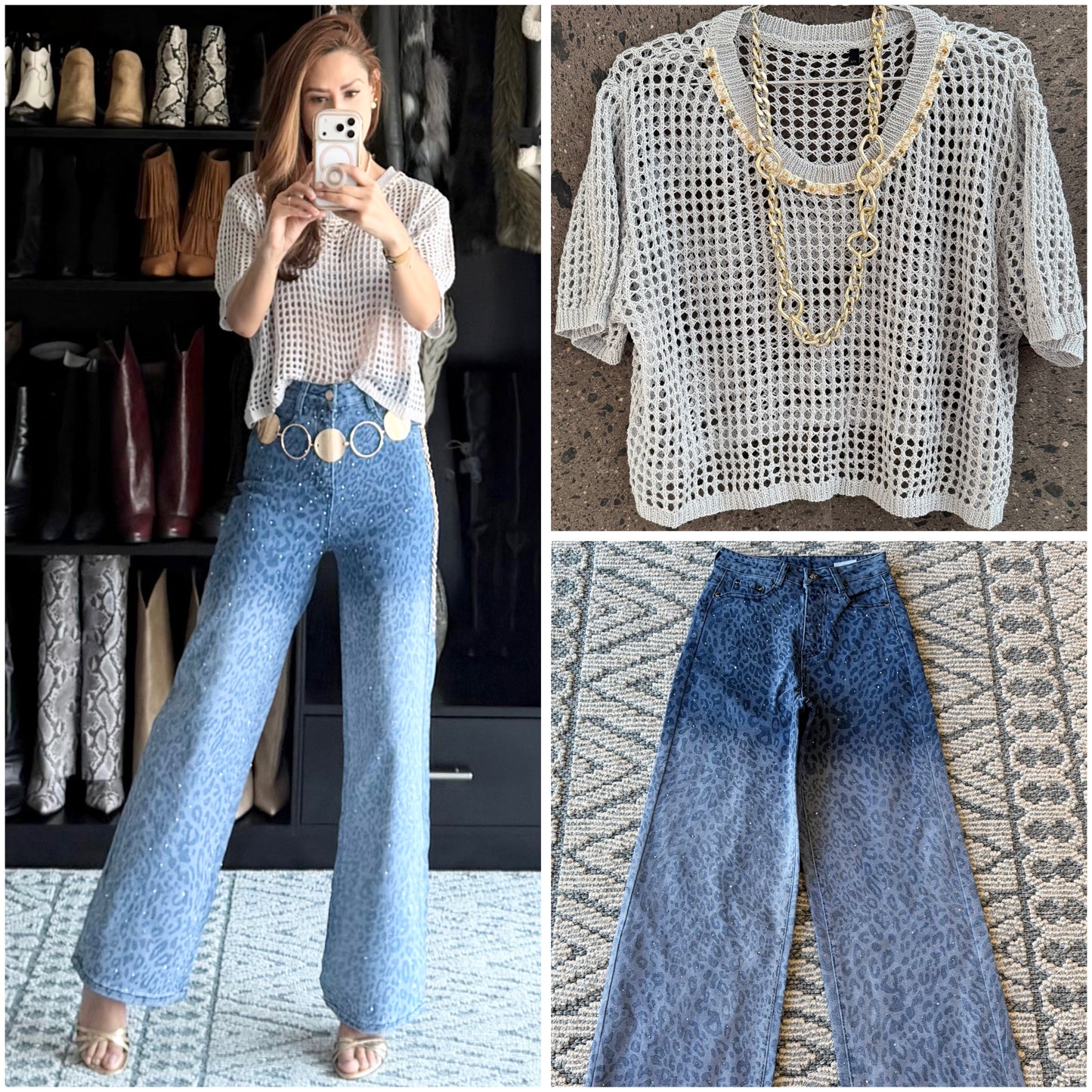 Blusa tejida gris