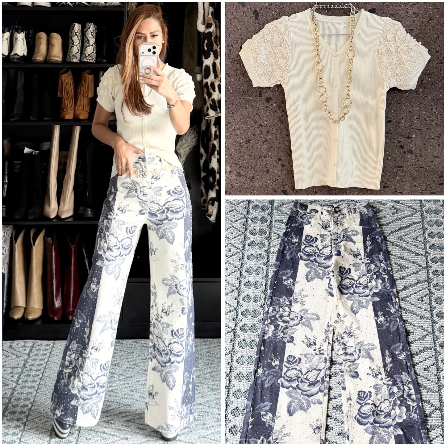 Blusa manga butter