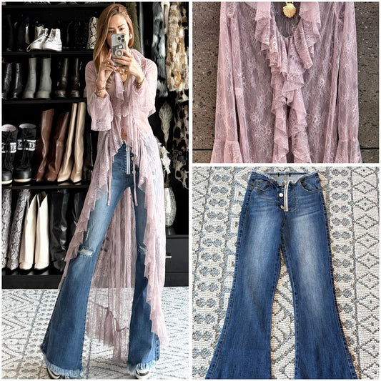 Jeans cierre flare stretch