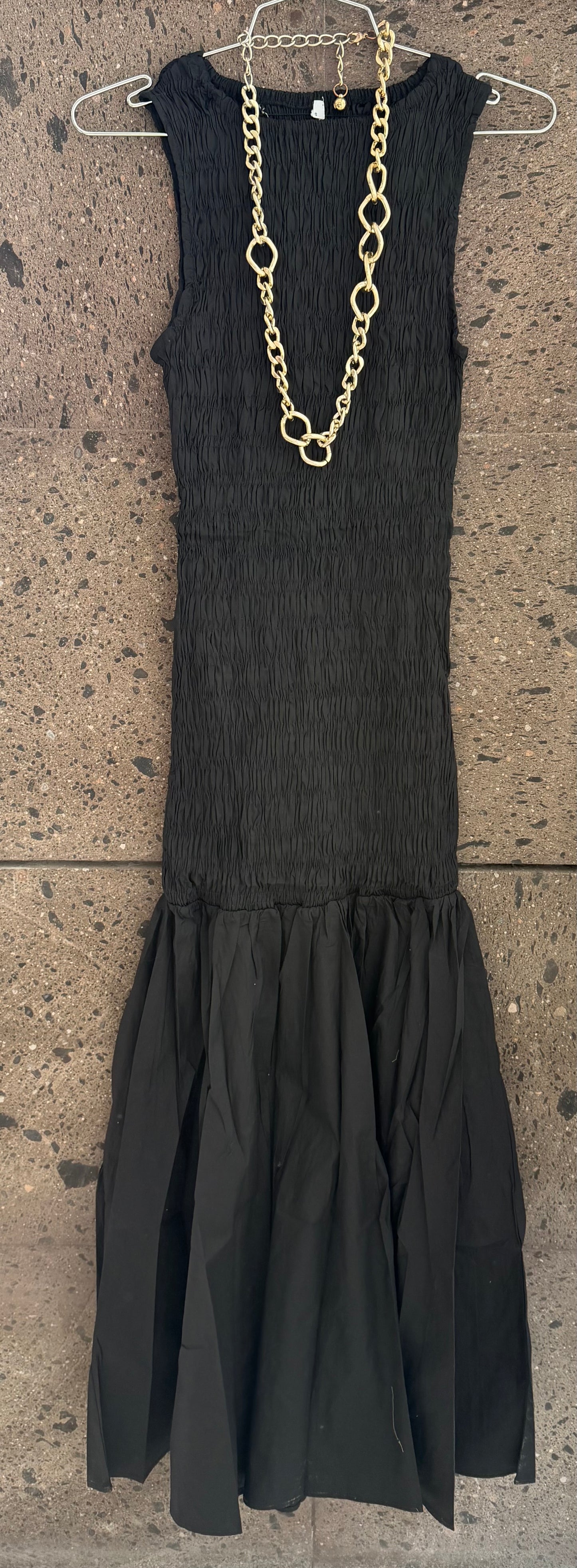B Vestido panal negro
