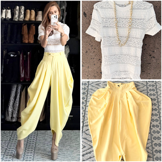 J pantalón drapeado mantequilla