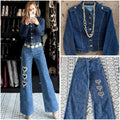 Chamarra Denim mao Napoleón