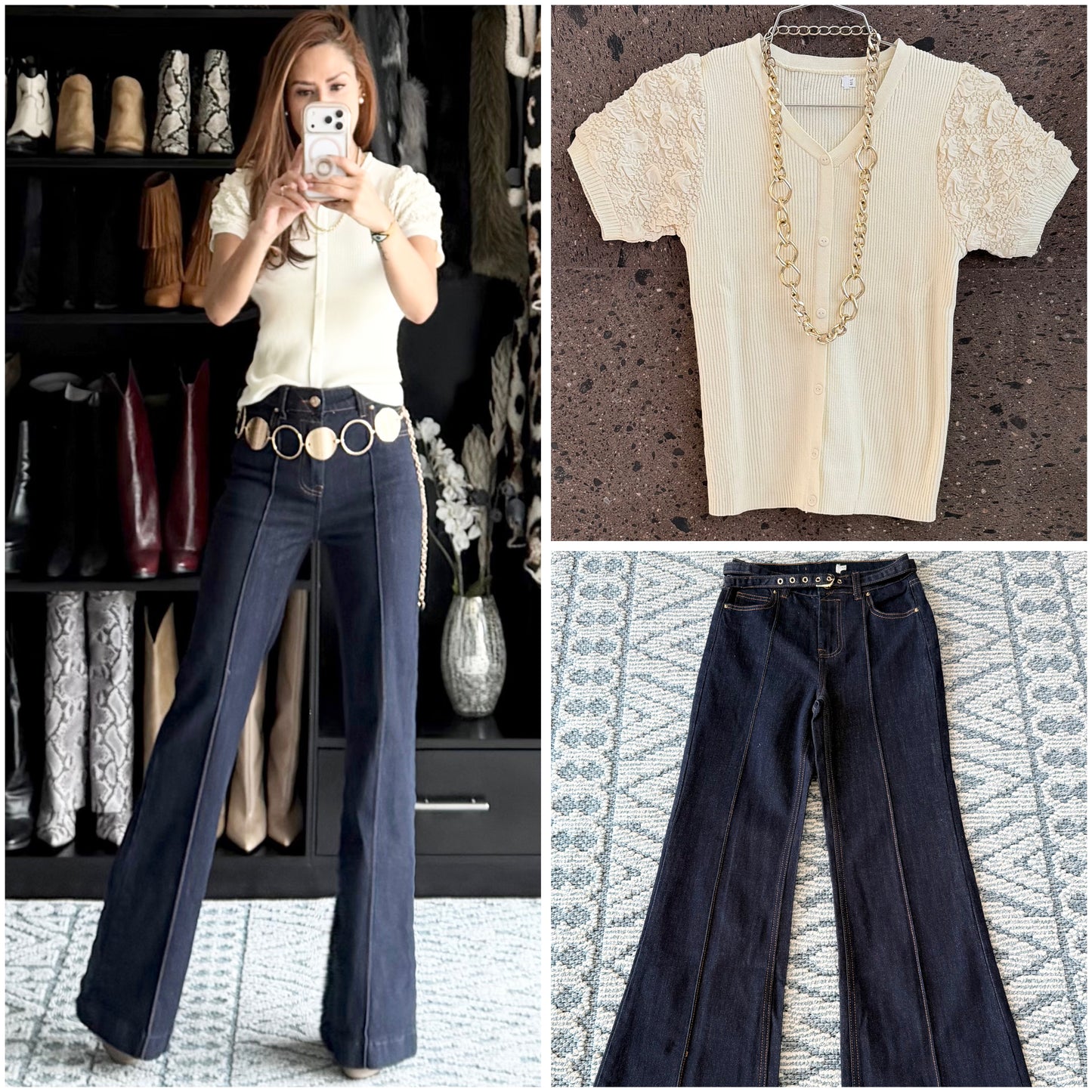 Blusa manga butter