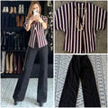 Blusa tejida rayas vino