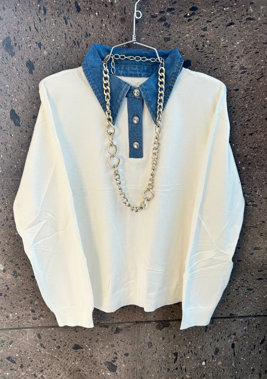 Camisa sweter blanco
