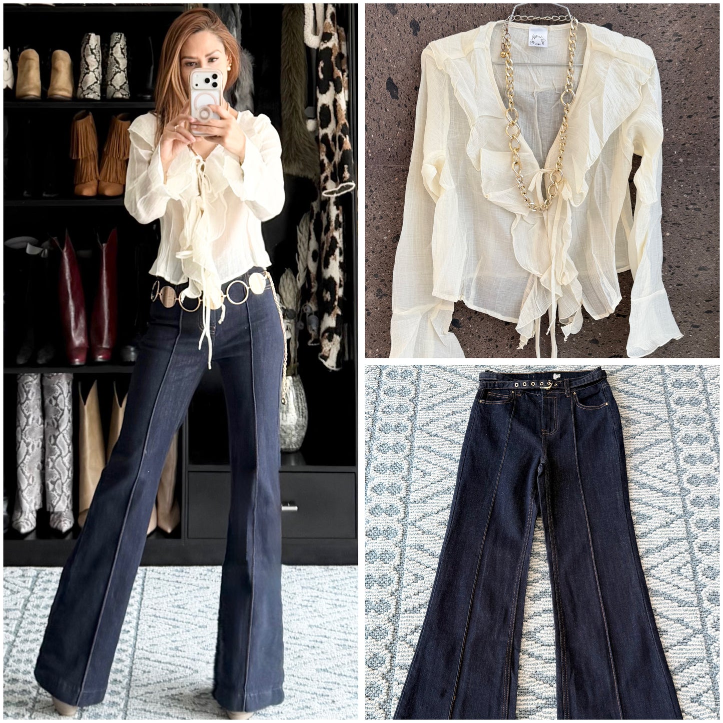 Jeans stretch dark flare