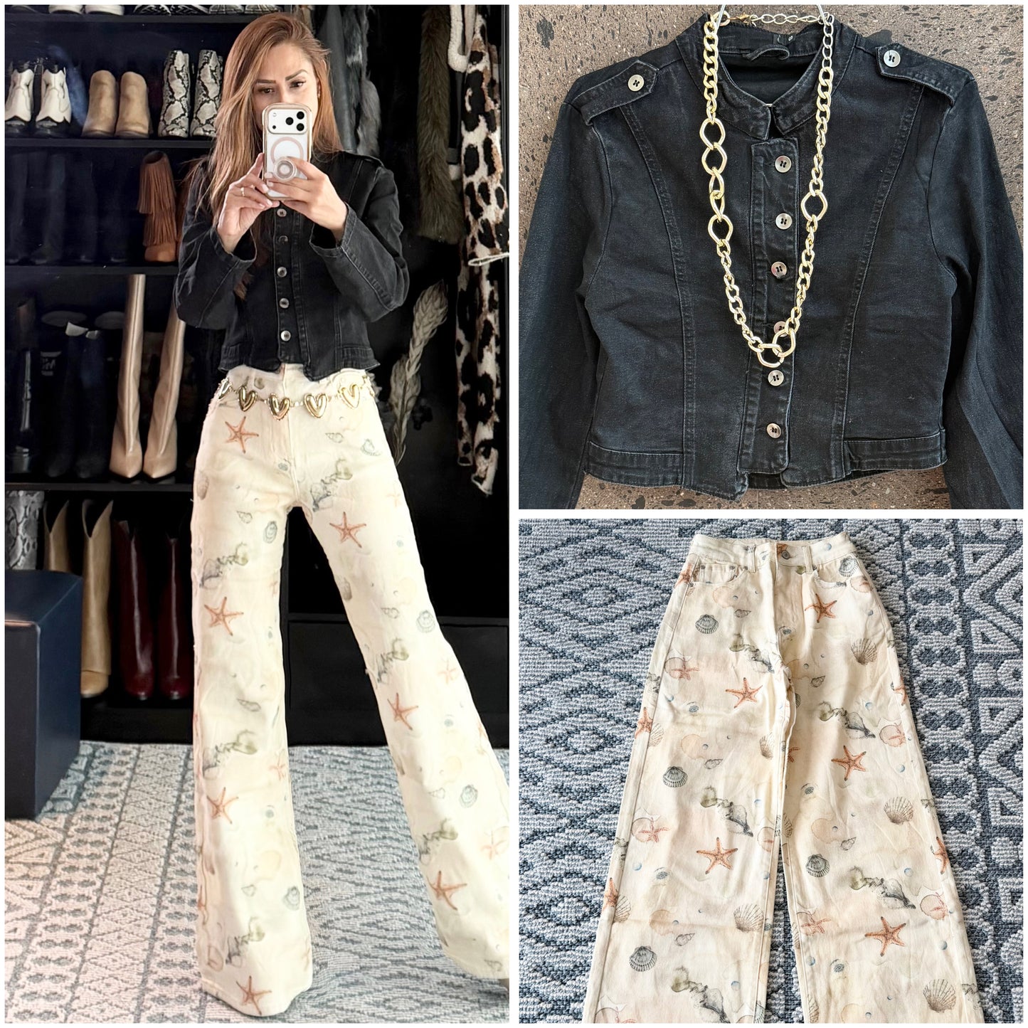 Chamarra Denim Napoleón oscura