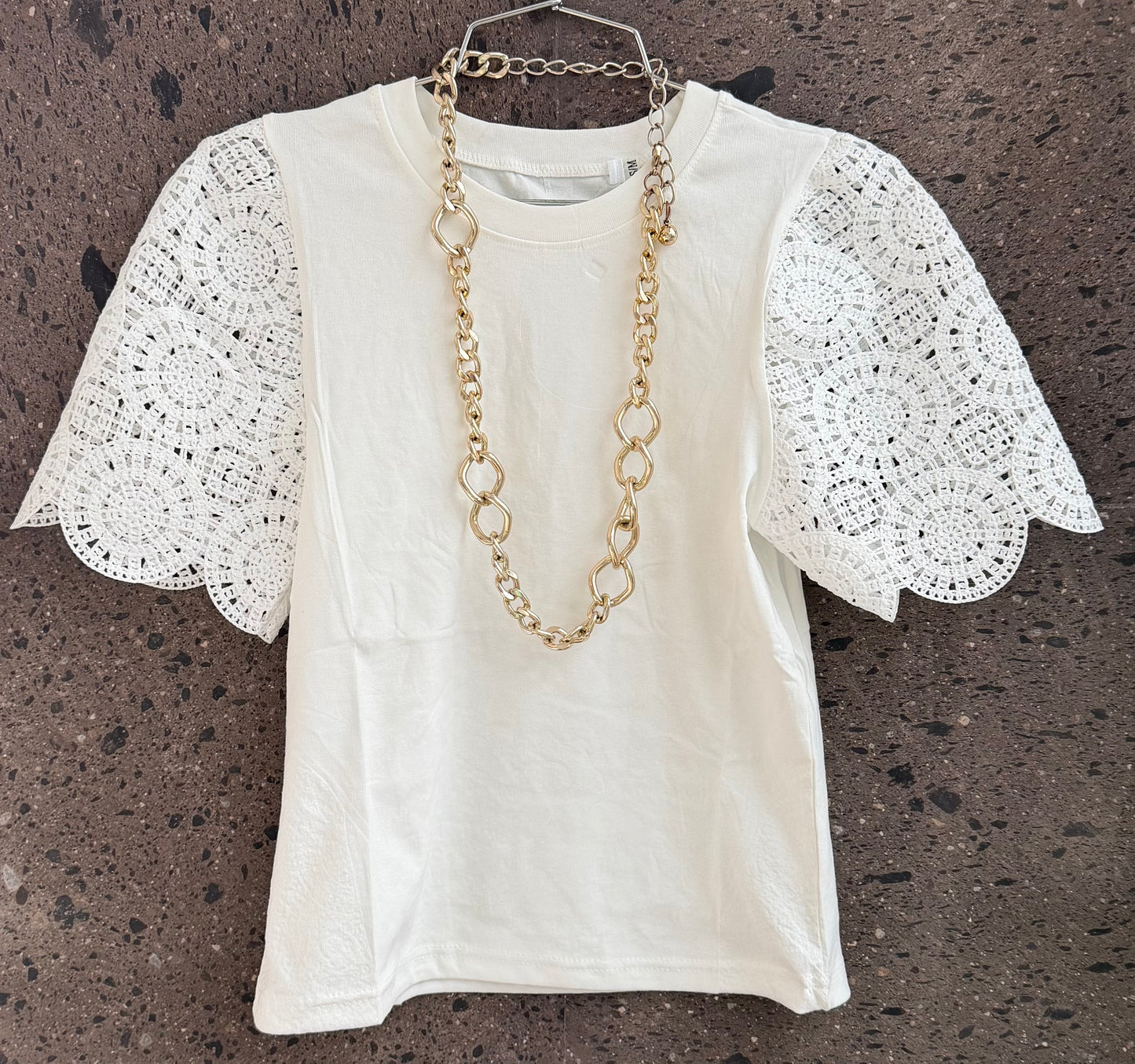 Blusa crochet manga perla