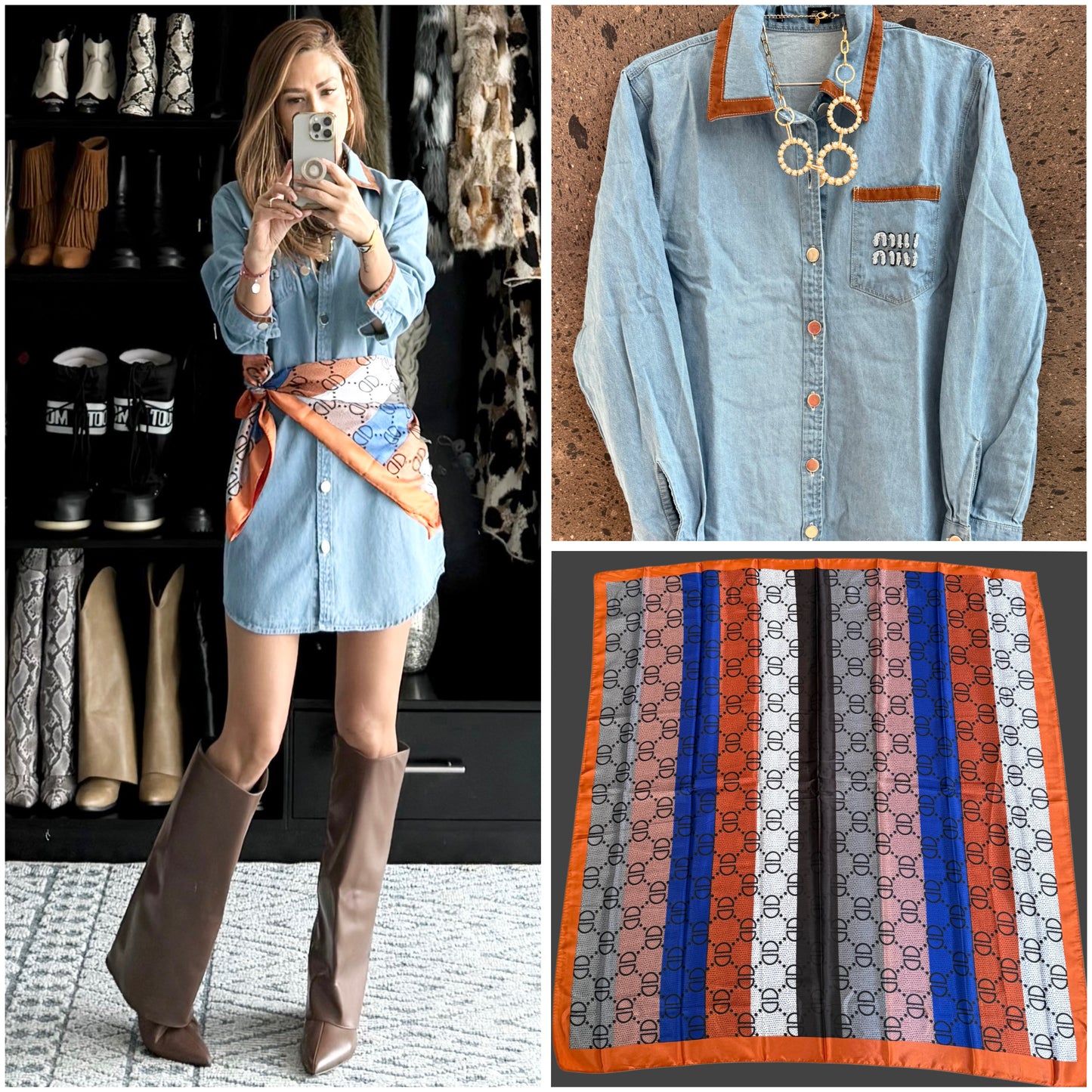 T Mascada Dior azul naranja