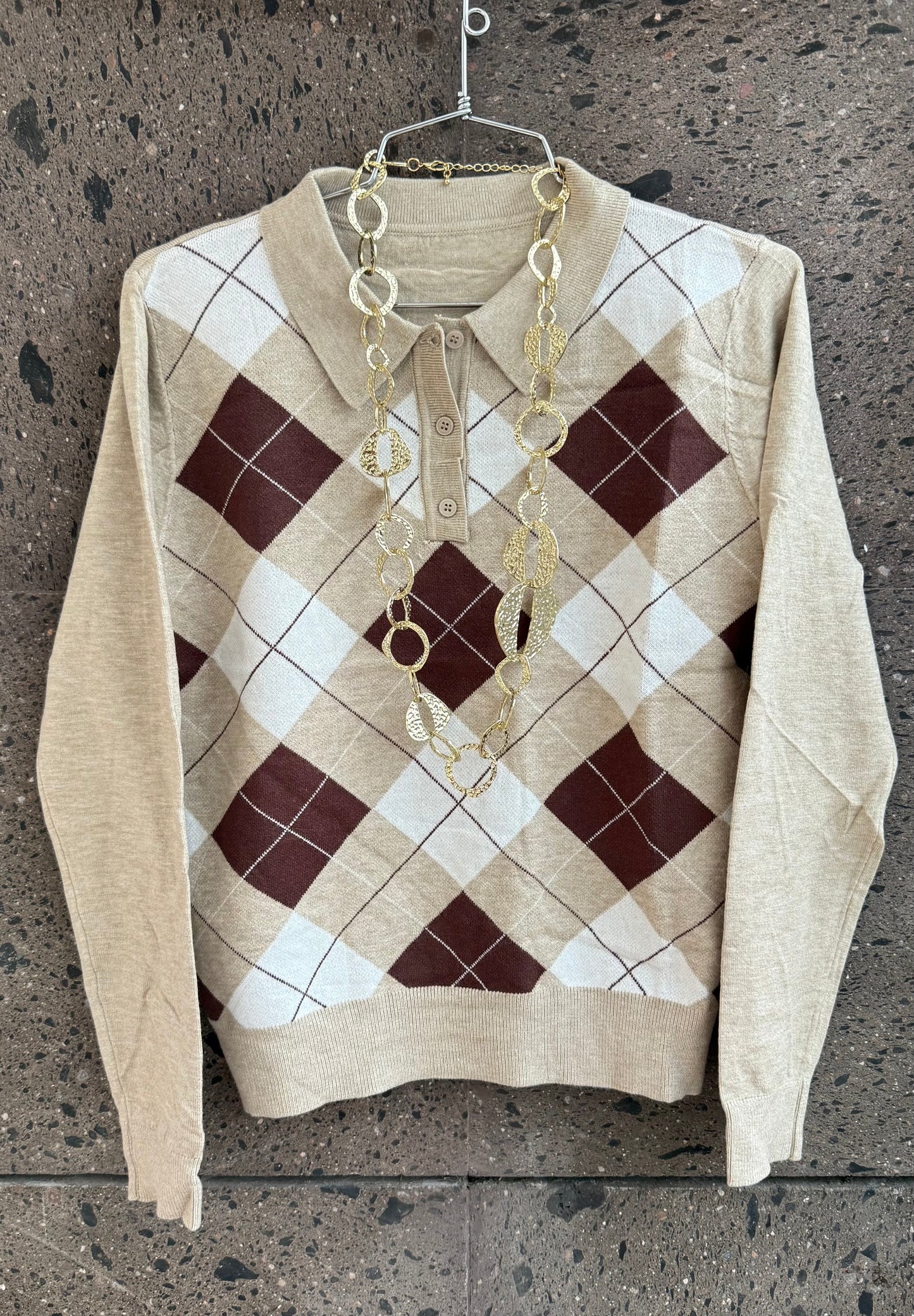 Sweter polo chocolate