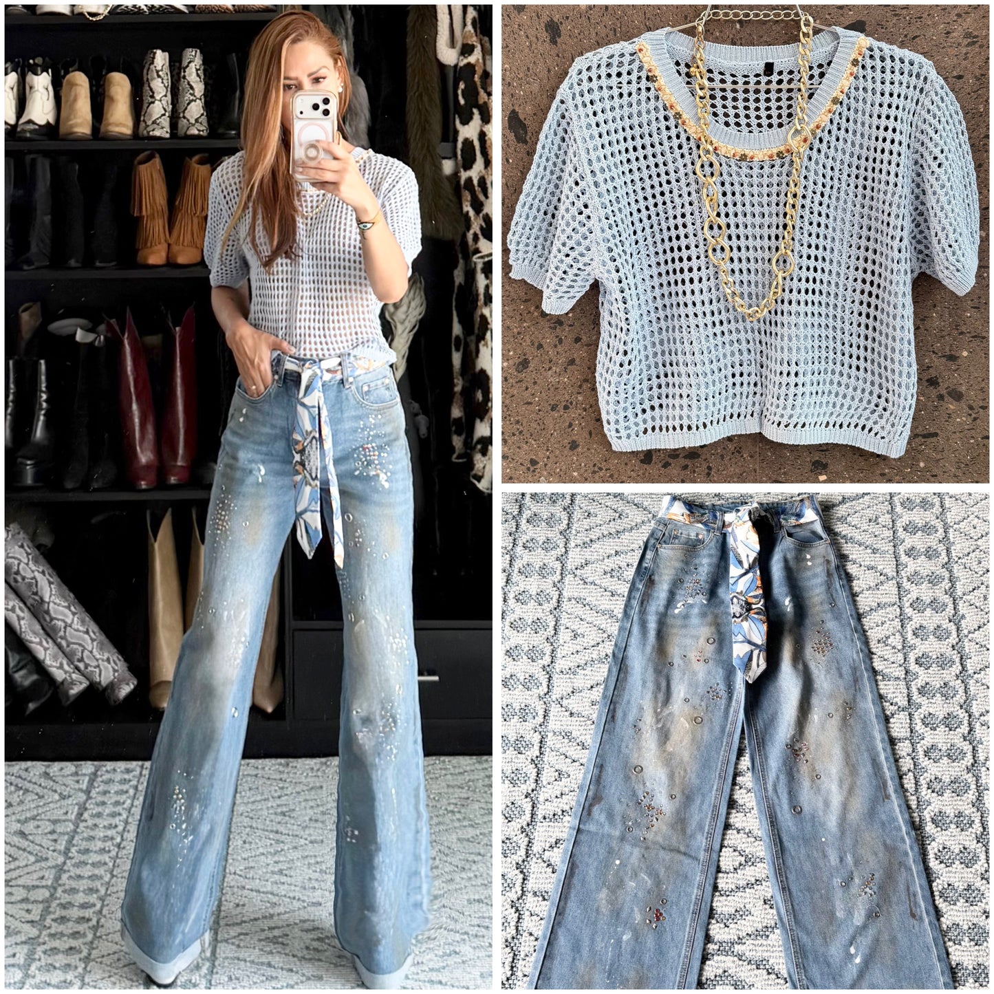 Blusa tejida baby Blue