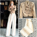 J pantalón rayas capuccino