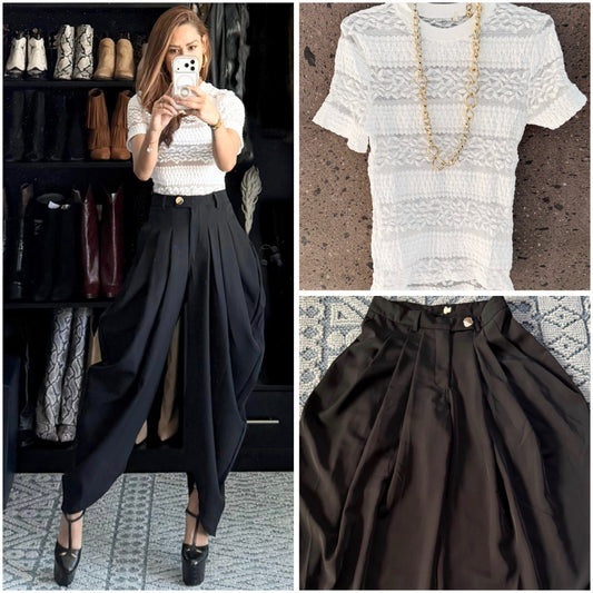 J pantalón drapeado negro