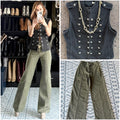 Jeans stretch flare olive