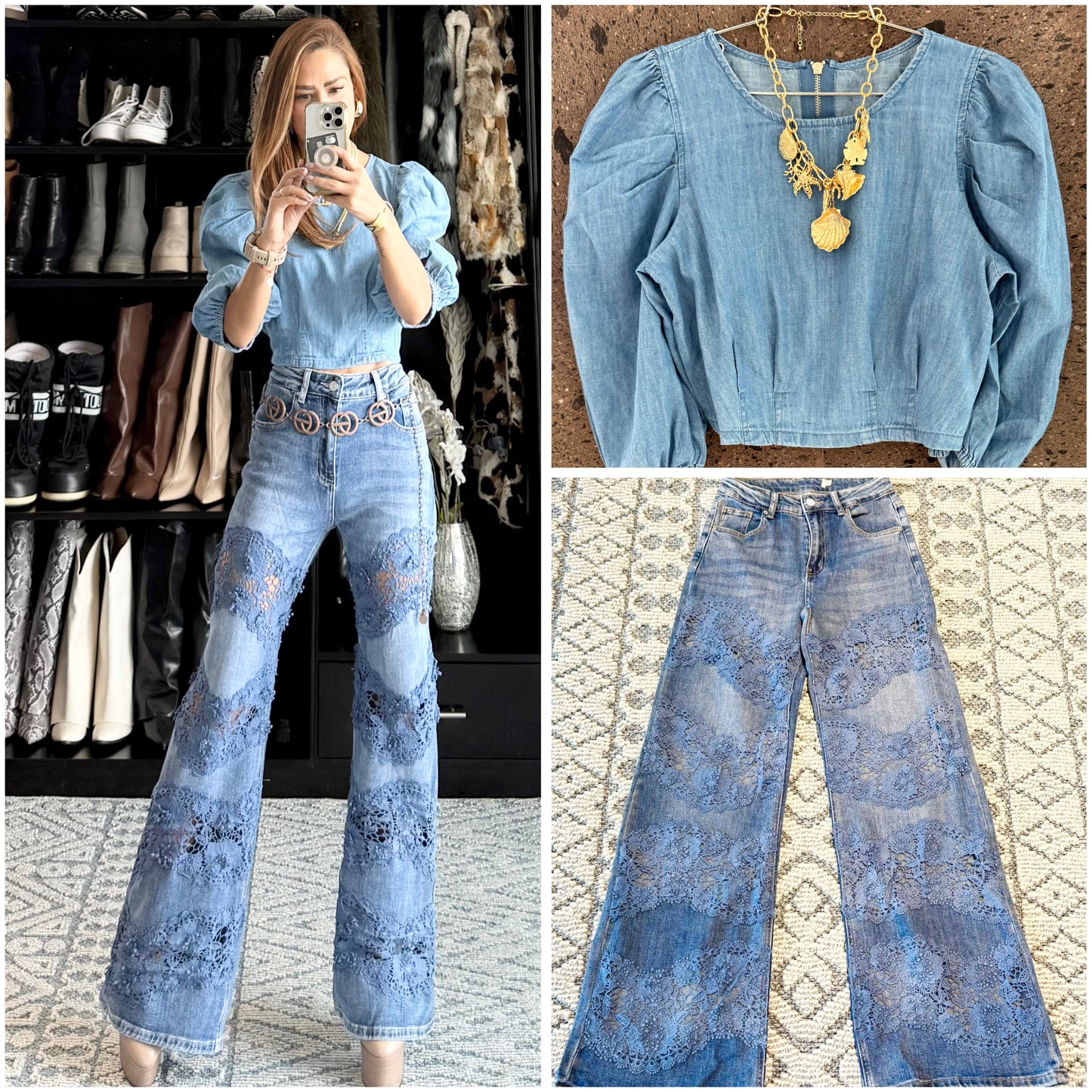 Blusa Denim oscura