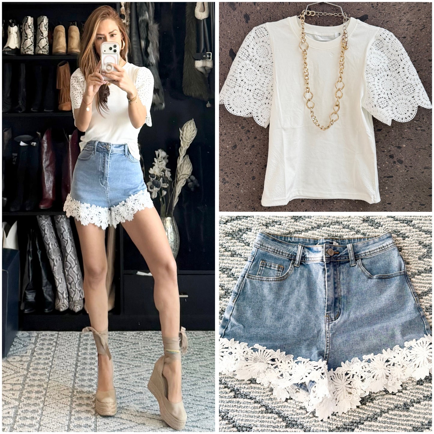 Blusa crochet manga perla