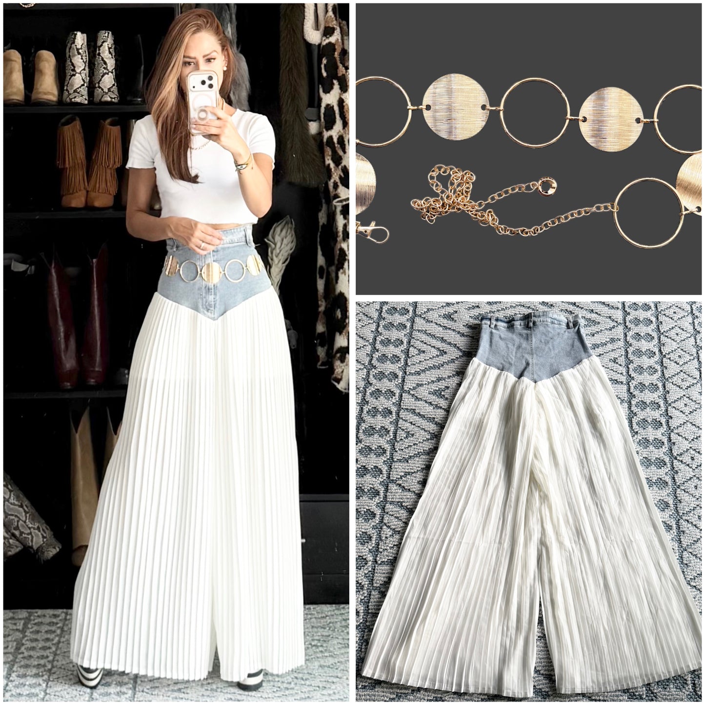 Jeans stretch con tableado