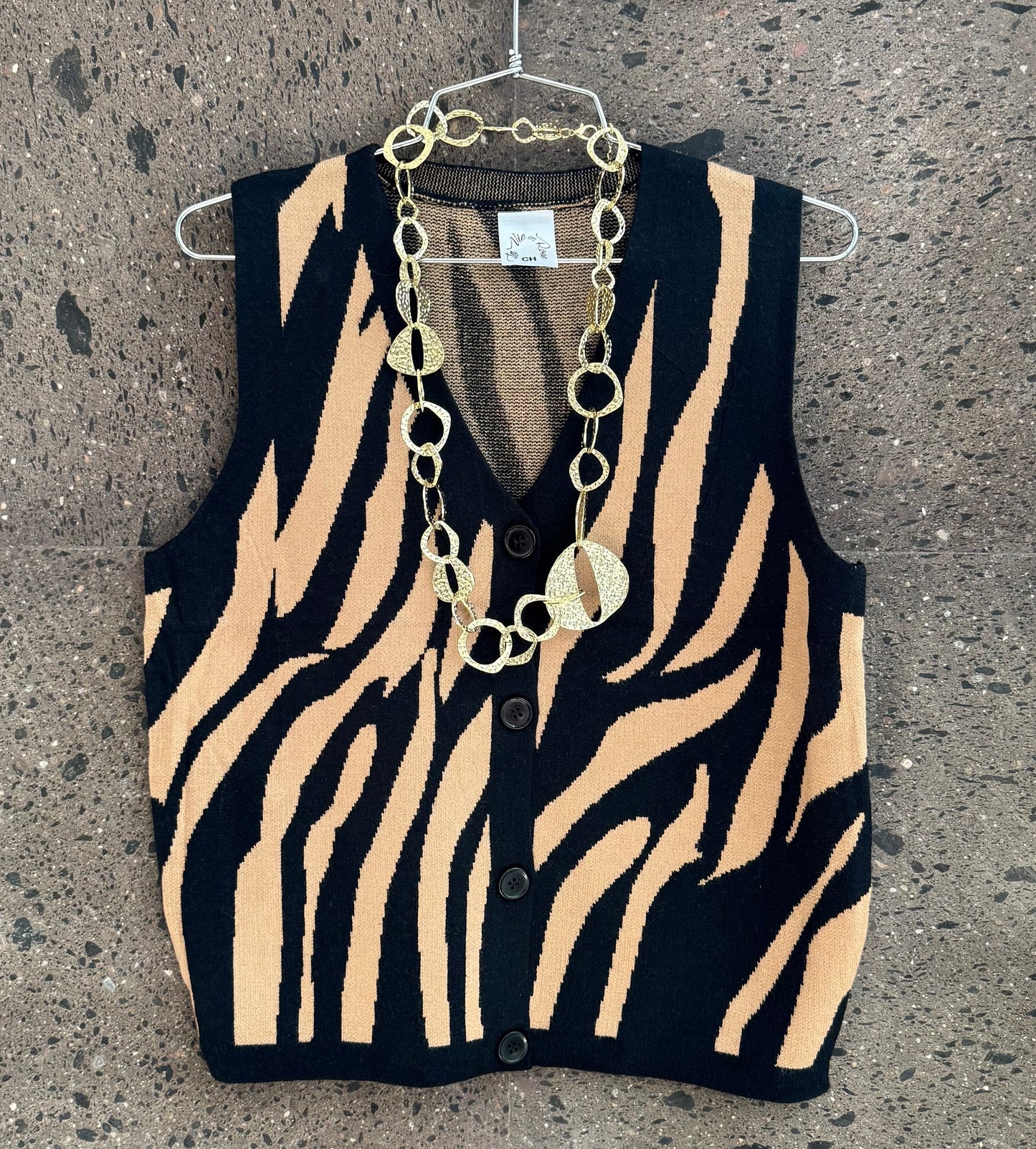 Chaleco zebra capuchino