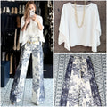Blusa mariposa seda perla