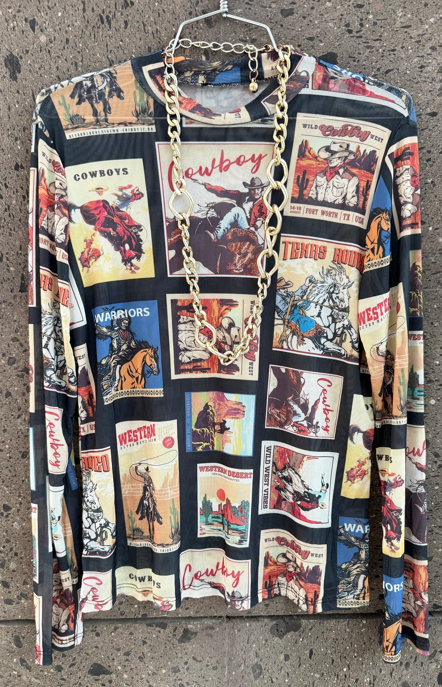 Blusa mesh cartoon