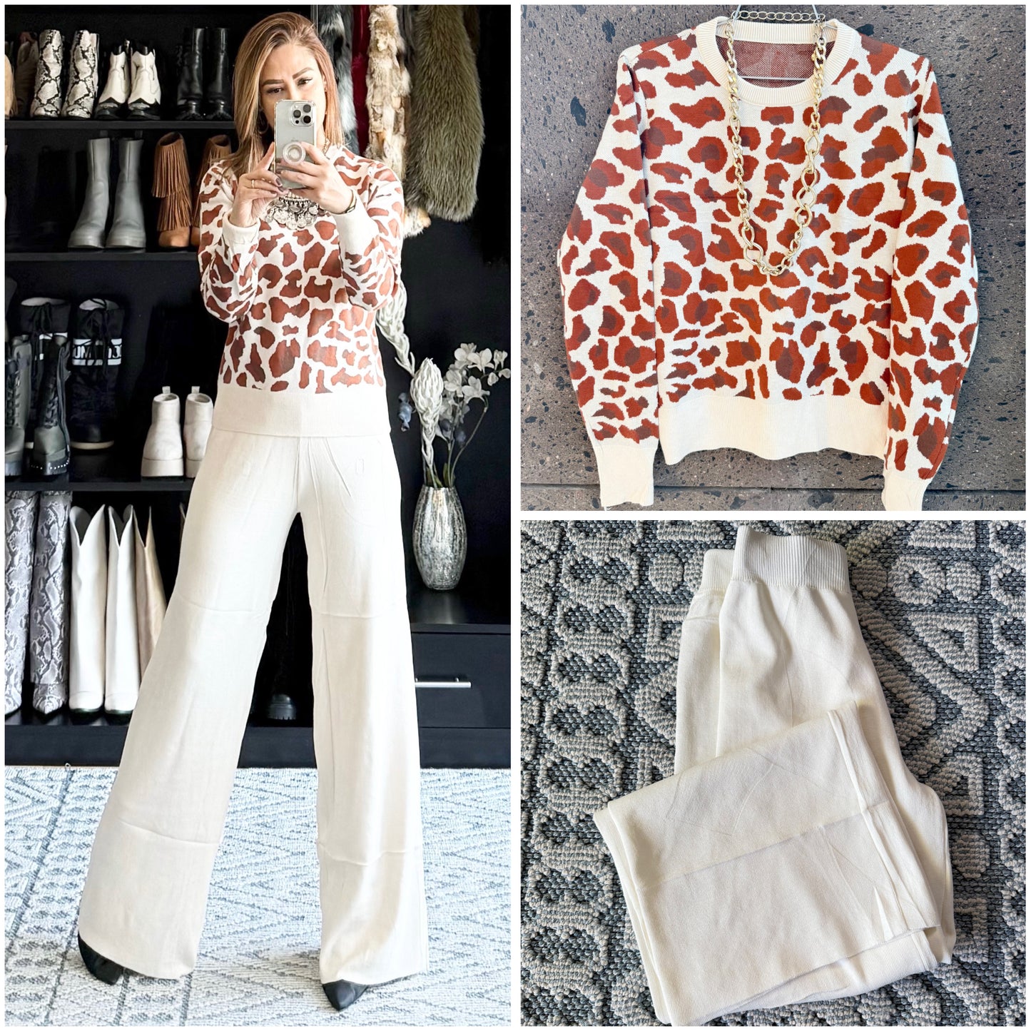 Set leopardo beige ladrillo