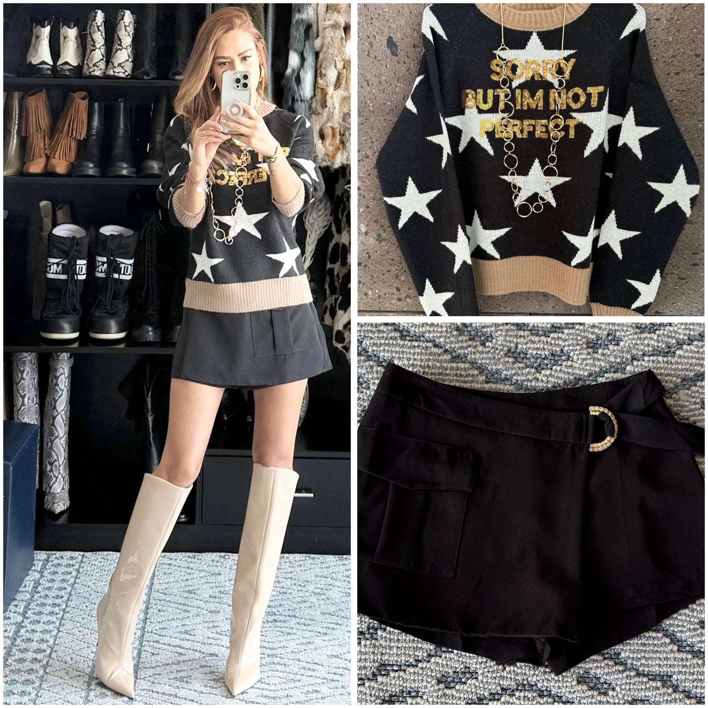 Sweter estrella negro