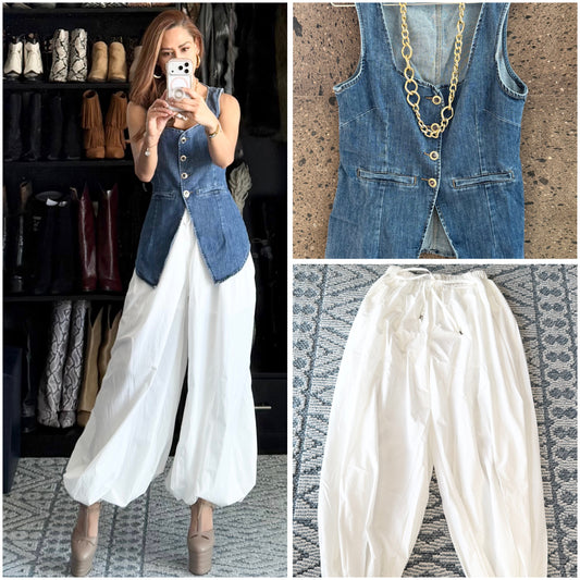 J pantalón ballon blanco