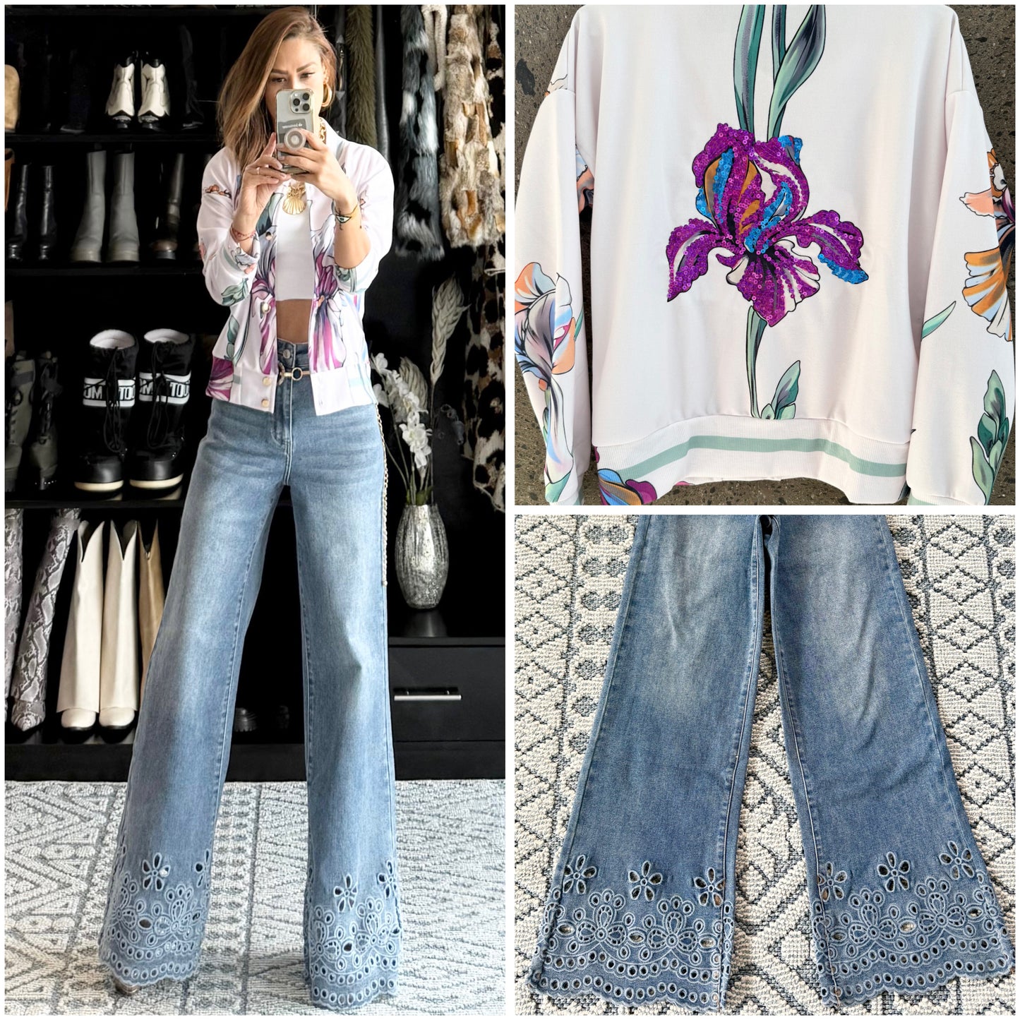 Bomber jacket orquídea lentejuela