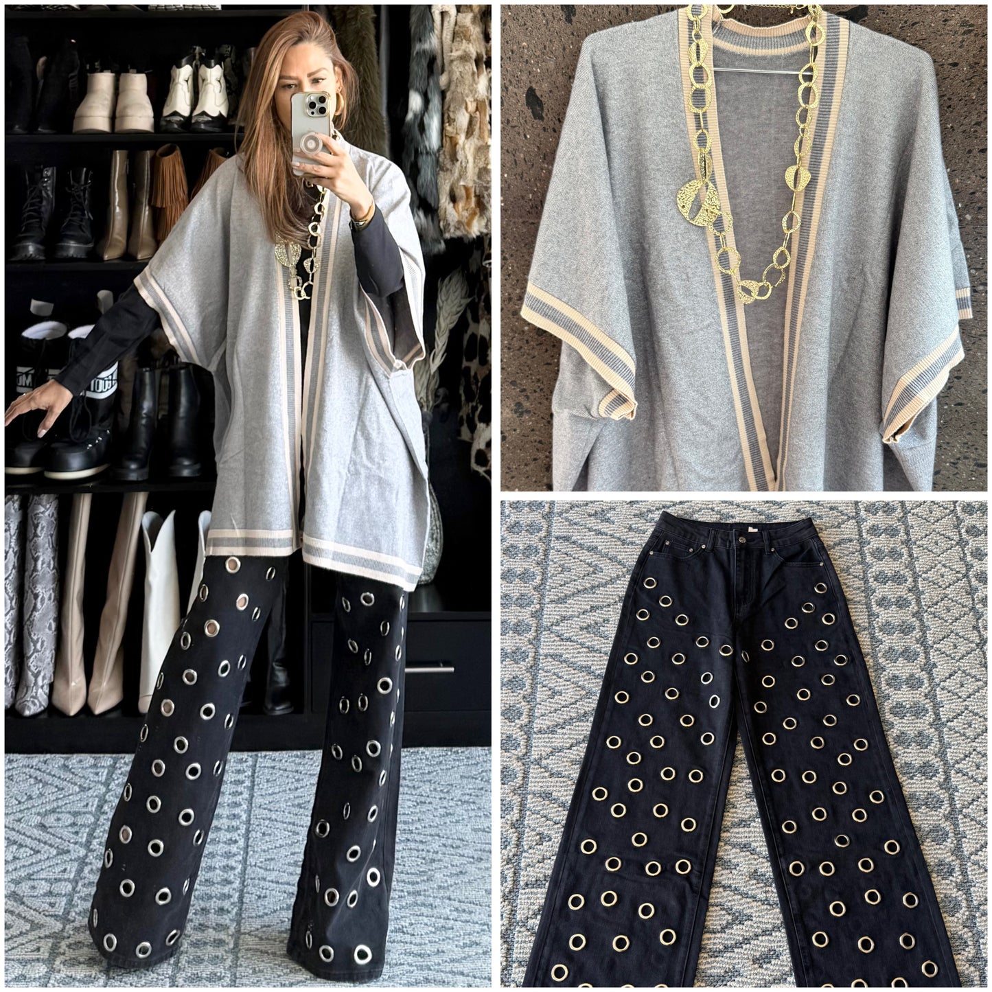 Ensamble brillos gris