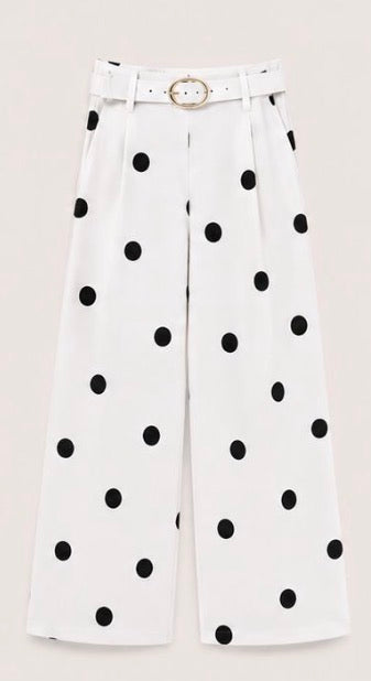J pantalón polka con cinturón perla
