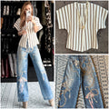 Blusa tejida rayas perla